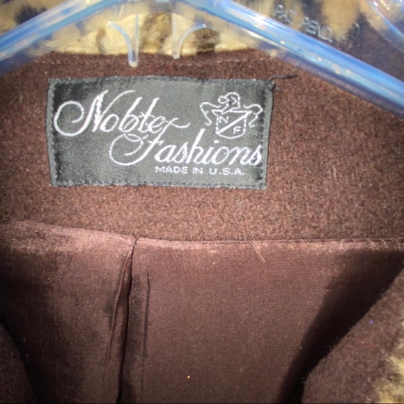 Beautiful brown w/animal print fur trim coat 12/14 - Picture 5 of 15